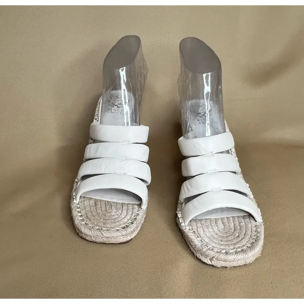 Vince Camuto Molisana Cream Espadrille Wedge Sandal 9.5 New